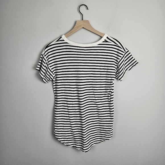 Madewell Whisper Cotton Rib-Crewneck Tee in Bridgewater Stripe XS - Picture 5 of 10